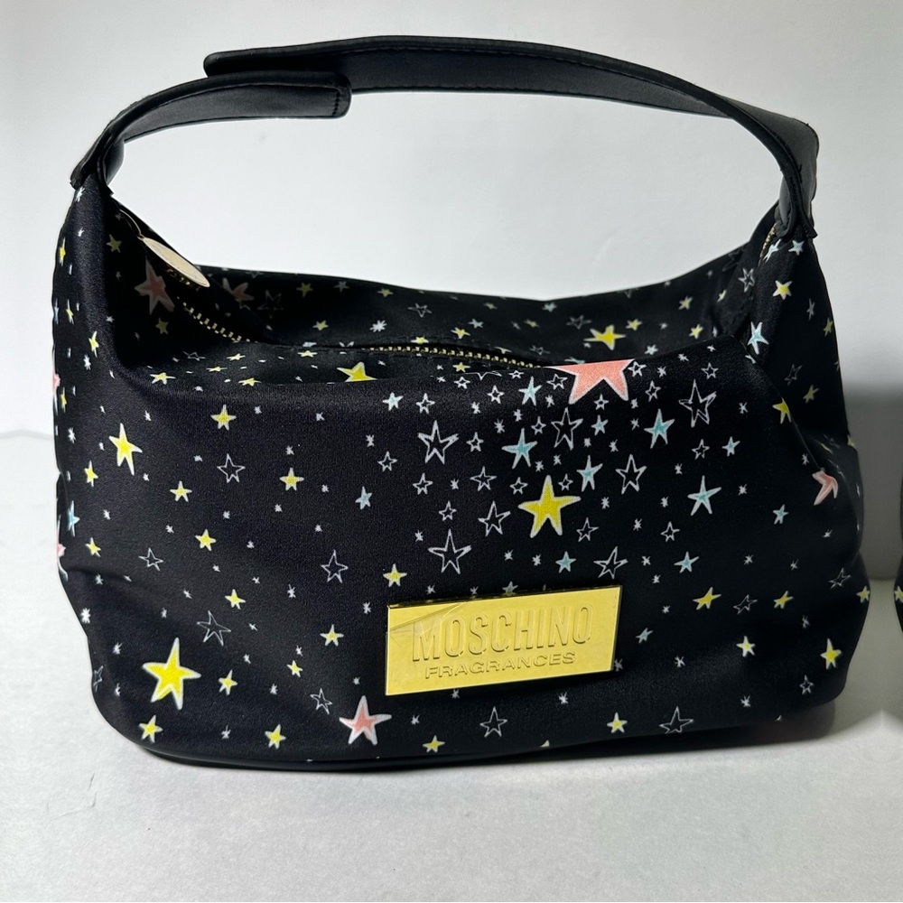 MOSCHINO Bag Pouch Makeup Train Case Clutch Travel Cosmetics Purse NEW - Picture 2 of 11